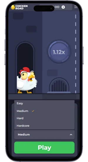 Select difficulty level for Chicken Road